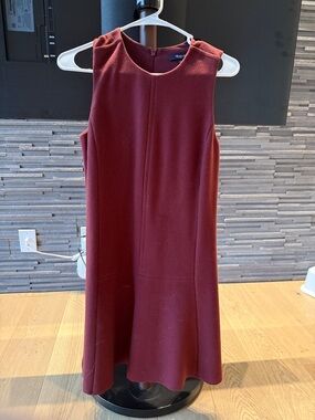 Madewell Sleeveless Wool Dress in Burgundy Wine